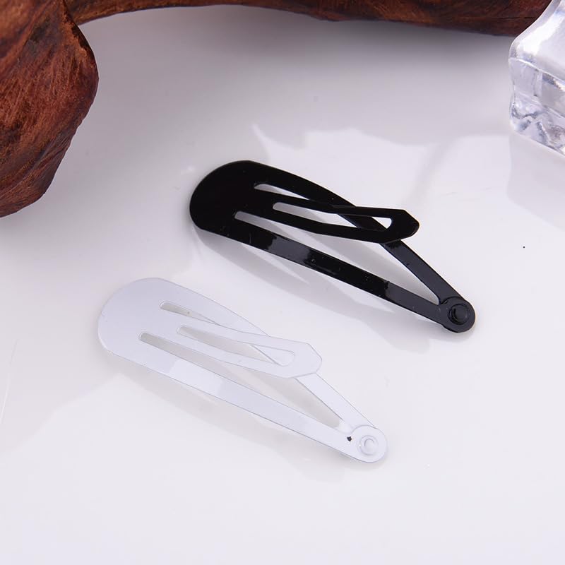 Kefley Polka Dot Snap Hair Clips Cute Black White Dotted French Hairpins Barrettes Snap Clips for Hair Clips Pins Non Slip Small Aesthetic Water-Drop Hairclips Barrettes Set of 10 - Image 3